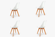 BroDeals Kitchen & Dining Room Chairs Sonia Chair Set of 4-White Sonia Chair Set of 4-White