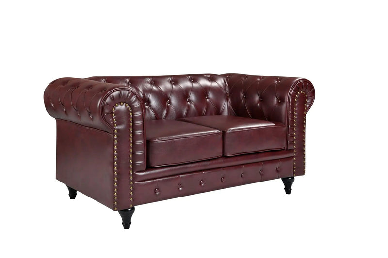 BroDeals Lounge Suite Boston Faux Leather Chesterfield Sofa Set - 3+2 Boston Faux Leather Chesterfield Sofa Set - 3+2
