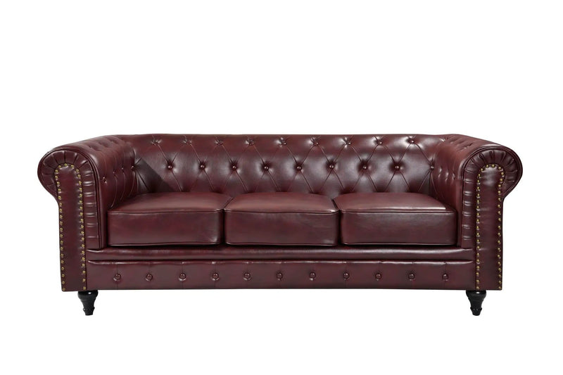 BroDeals Lounge Suite Boston Faux Leather Chesterfield Sofa Set - 3+2 Boston Faux Leather Chesterfield Sofa Set - 3+2