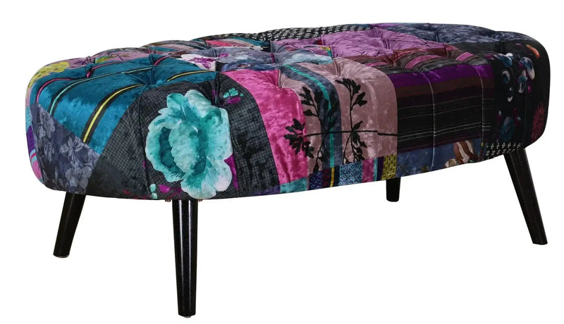 BroDeals Ottoman Oval Patchwork Ottoman Oval Patchwork Ottoman