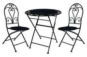 BroDeals Outdoor Outdoor Metal Foldable Café Set Outdoor Metal Foldable Café Set
