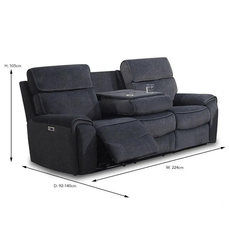 BroDeals sofa Ashleigh Electric Recliner 3 Seater with Console Ashleigh Electric Recliner 3 Seater with Console
