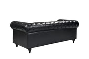 BroDeals sofa Boston Faux Leather Chesterfield 3 Seater Sofa - Black Boston Faux Leather Chesterfield 3 Seater Sofa - Black