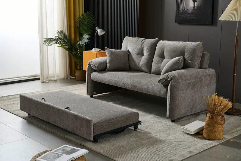 BroDeals Sofabed Rome 2 Seater Roll Out Sofa bed - Silver Rome 2 Seater Roll Out Sofa bed - Silver