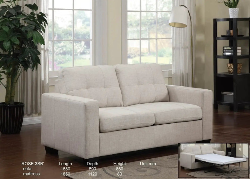 BroDeals Sofas Rose 2 Seater Sofabed - Beige Rose 2 Seater Sofabed - Beige