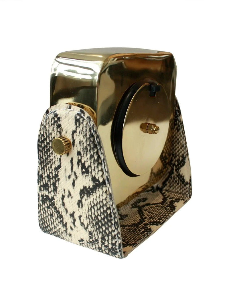 BroDeals Table Clock Table Clock With Snake Skin Design Base Table Clock With Snake Skin Design Base