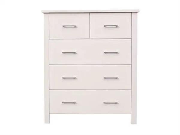 BroDeals Tallboy Tina Tallboy 5 Drawer White Tina Tallboy 5 Drawer White