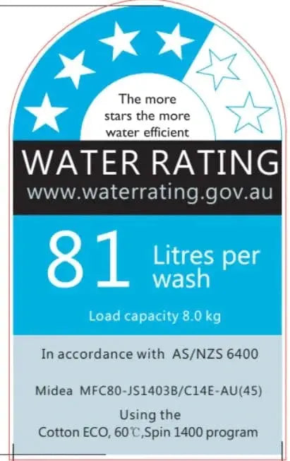 BroDeals washing machine Midea 8.0KG Front Load Washing Machine MFC80-JS1403B/C14E-AU(45) Midea 8.0KG Front Load Washing Machine MFC80-JS1403B/C14E-AU(45)