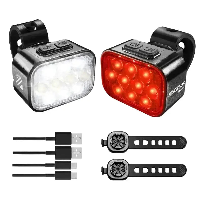 Habicare USB Rechargeable Bicycle Front & Rear LED Lights USB Rechargeable Bicycle Front & Rear LED Lights