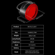 Habicare Rechargeable Bicycle Front & Rear Light Set Rechargeable Bicycle Front & Rear Light Set
