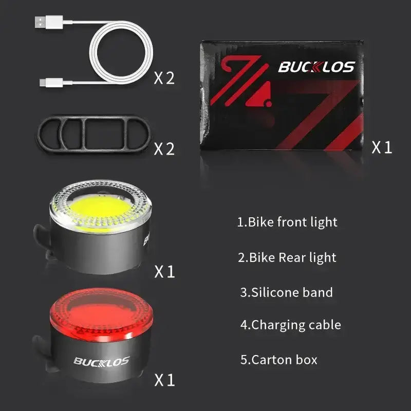 Habicare Rechargeable Bicycle Front & Rear Light Set Rechargeable Bicycle Front & Rear Light Set