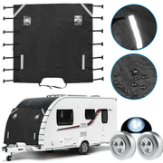 Caravan Front Towing Cover Tough 600D Protector LED Light Reflective Strips – view 1