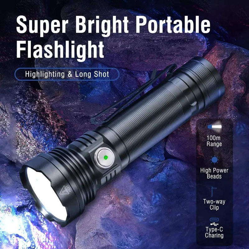 BORUIT ET28 Super Bright Led Torch Rechargeable Compact Flashlight IPX65 – view 6
