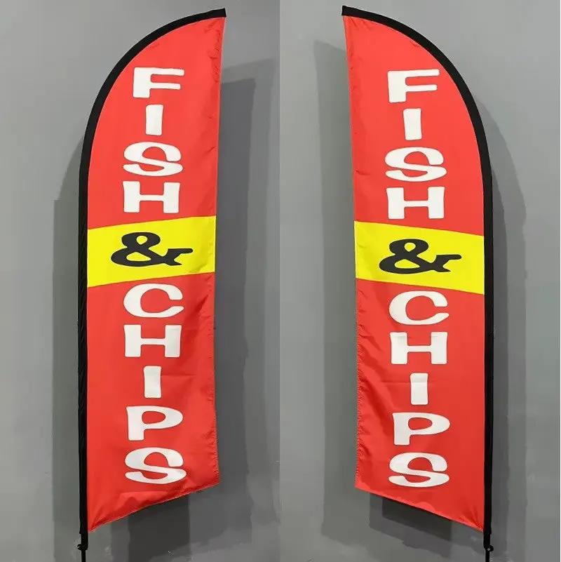 dealonline.co.nz dealonline.co.nz Fish & Chips Double sided print Flag Fish & Chips Double sided print Flag