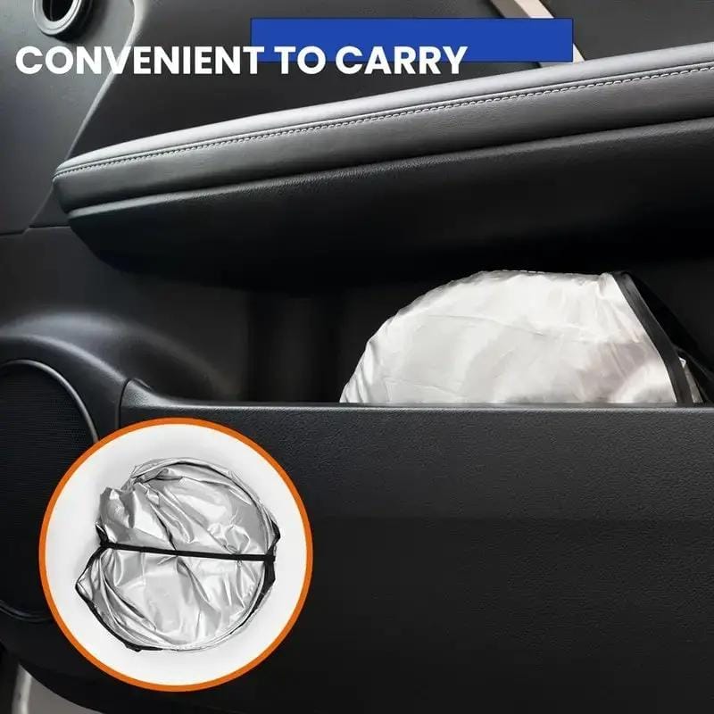 Large Silver Car Sunshade Foldable Double-Circle – view 4