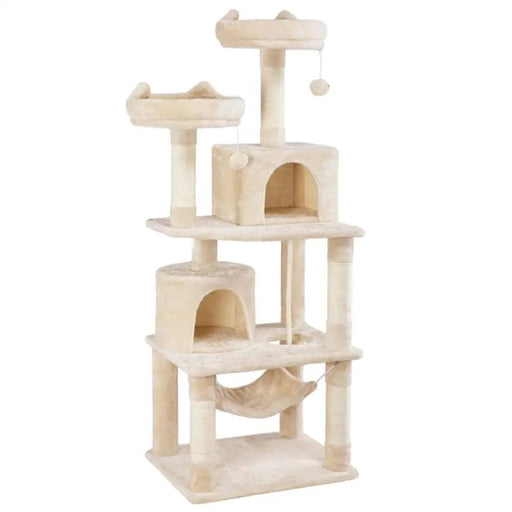 Multi-Level Cat Tree with 2 Condos & 2 Perches & Scratching Posts & Hammock – view 1