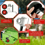 Universal String Trimmer Grass Eater Weed Cutter Adjustable Support Wheels Set – view 5