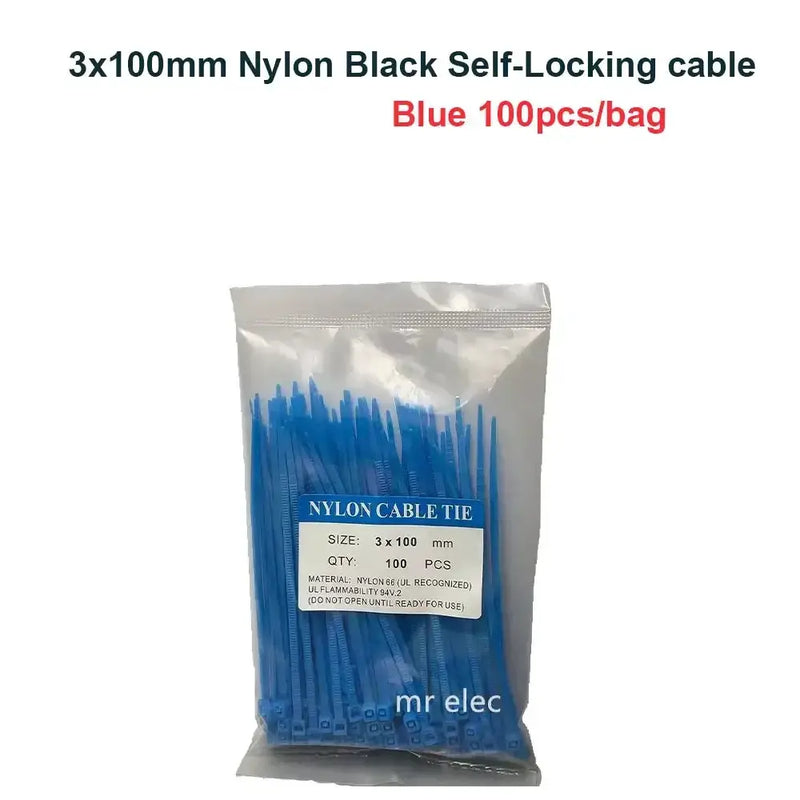 Habicare 100PCS Colourful Nylon Cable Ties 3x100mm Self-Locking 100PCS Colourful Nylon Cable Ties 3x100mm Self-Locking