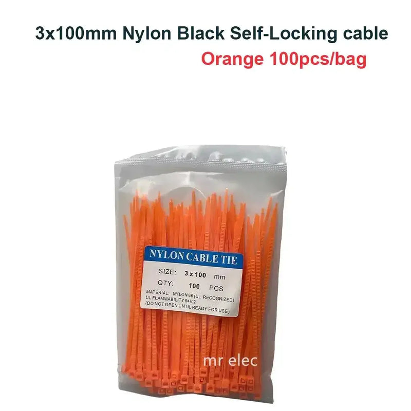 Habicare 100PCS Colourful Nylon Cable Ties 3x100mm Self-Locking 100PCS Colourful Nylon Cable Ties 3x100mm Self-Locking