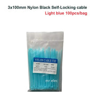 Habicare 100PCS Colourful Nylon Cable Ties 3x100mm Self-Locking 100PCS Colourful Nylon Cable Ties 3x100mm Self-Locking