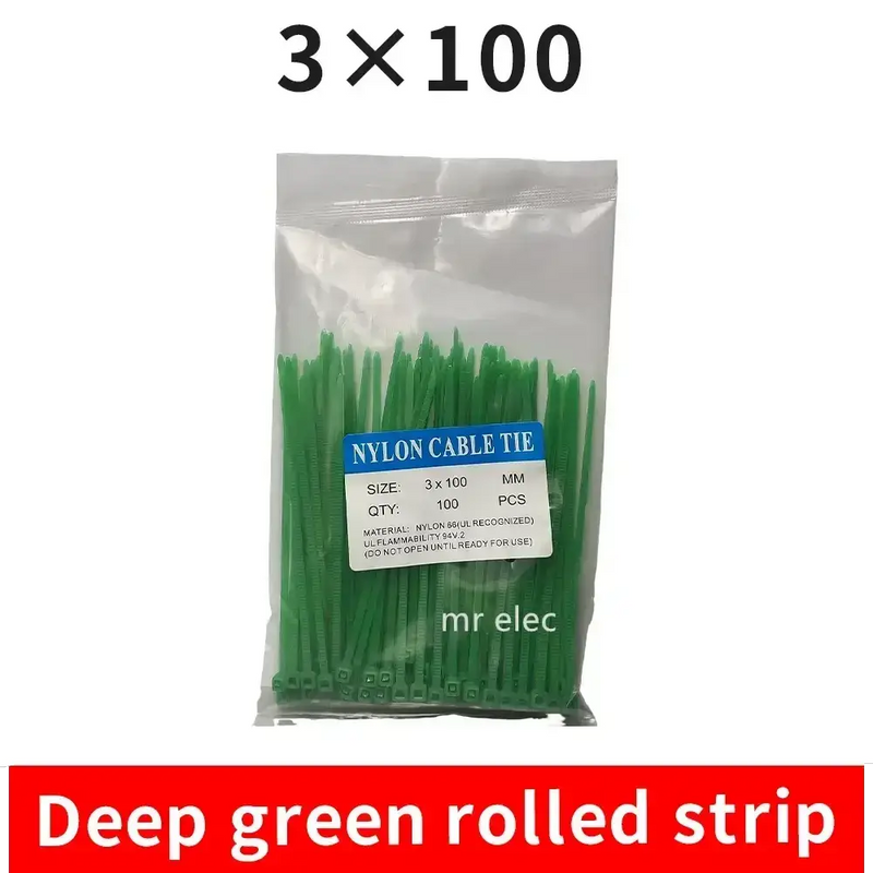 Habicare 100PCS Colourful Nylon Cable Ties 3x100mm Self-Locking 100PCS Colourful Nylon Cable Ties 3x100mm Self-Locking