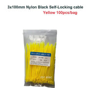 Habicare 100PCS Colourful Nylon Cable Ties 3x100mm Self-Locking 100PCS Colourful Nylon Cable Ties 3x100mm Self-Locking