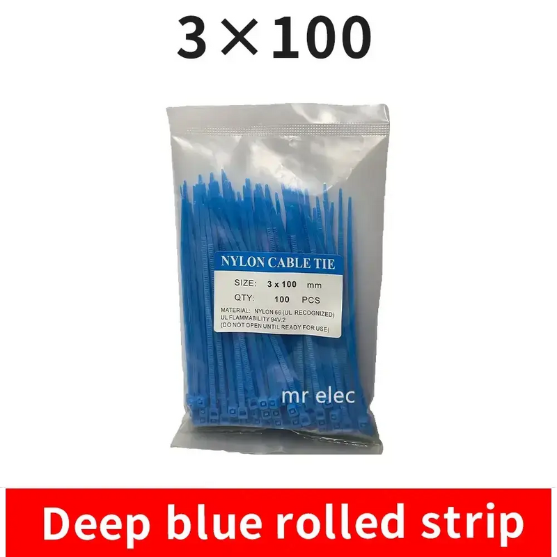 Habicare 100PCS Colourful Nylon Cable Ties 3x100mm Self-Locking 100PCS Colourful Nylon Cable Ties 3x100mm Self-Locking