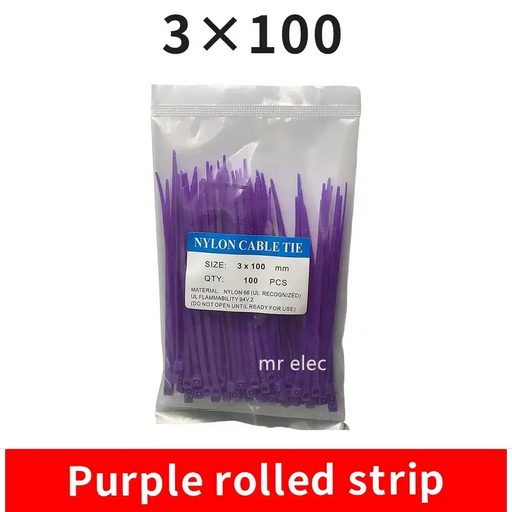 Habicare 100PCS Colourful Nylon Cable Ties 3x100mm Self-Locking 100PCS Colourful Nylon Cable Ties 3x100mm Self-Locking
