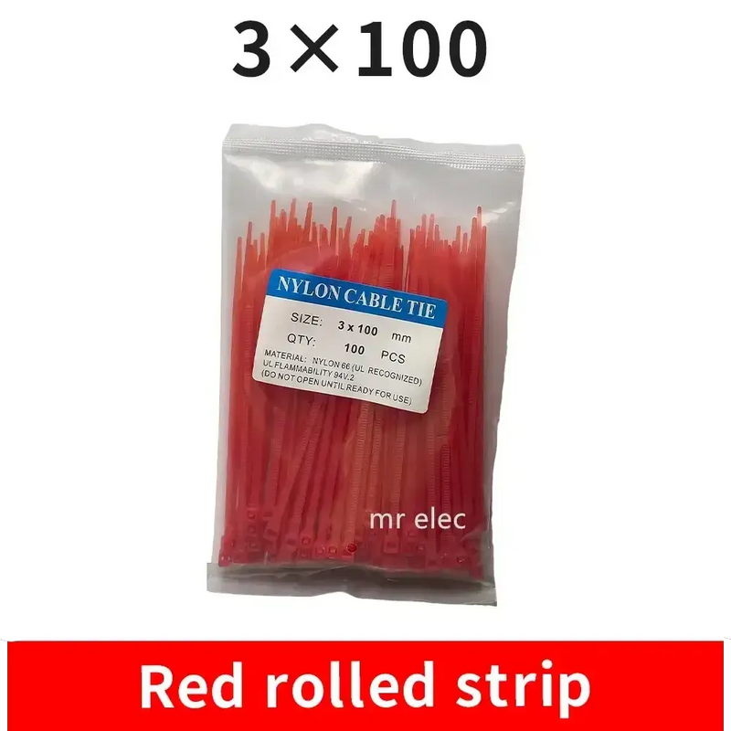 Habicare 100PCS Colourful Nylon Cable Ties 3x100mm Self-Locking 100PCS Colourful Nylon Cable Ties 3x100mm Self-Locking