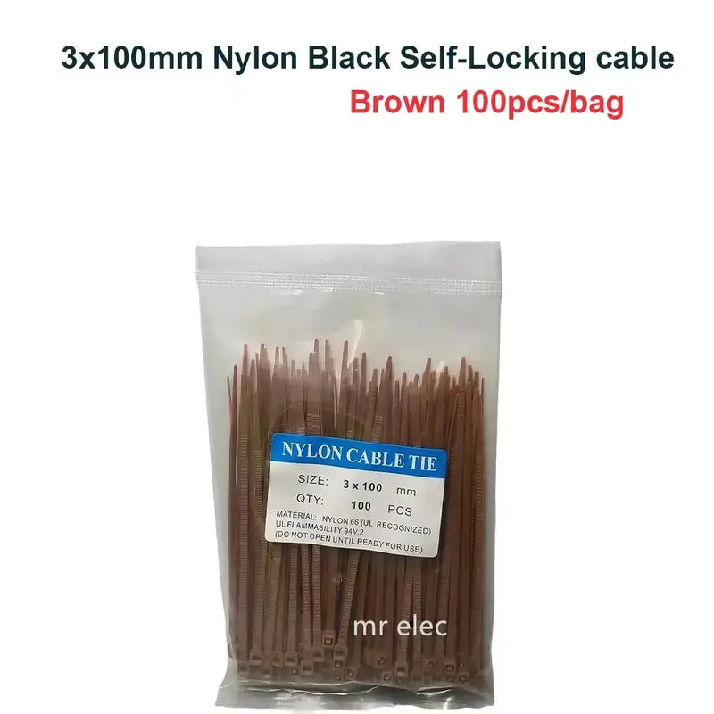 Habicare 100PCS Colourful Nylon Cable Ties 3x100mm Self-Locking 100PCS Colourful Nylon Cable Ties 3x100mm Self-Locking