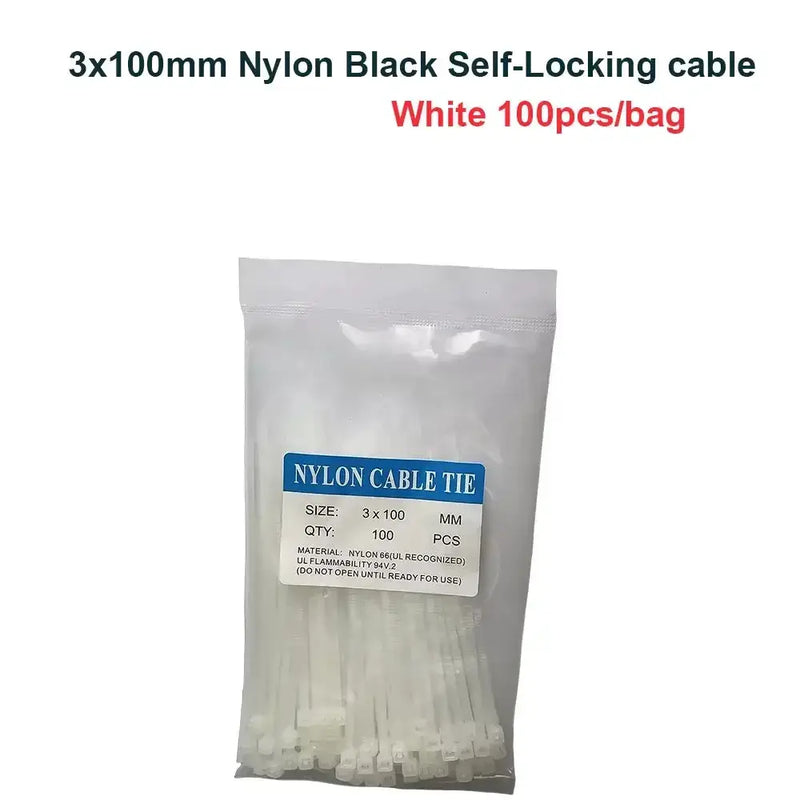 Habicare 100PCS Colourful Nylon Cable Ties 3x100mm Self-Locking 100PCS Colourful Nylon Cable Ties 3x100mm Self-Locking