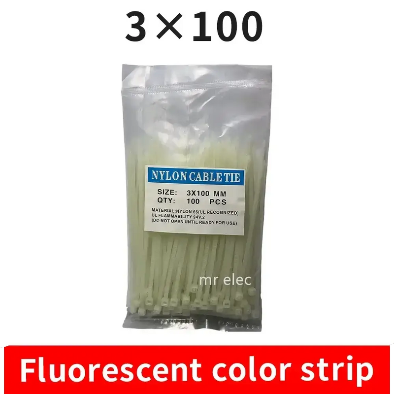 Habicare 100PCS Colourful Nylon Cable Ties 3x100mm Self-Locking 100PCS Colourful Nylon Cable Ties 3x100mm Self-Locking