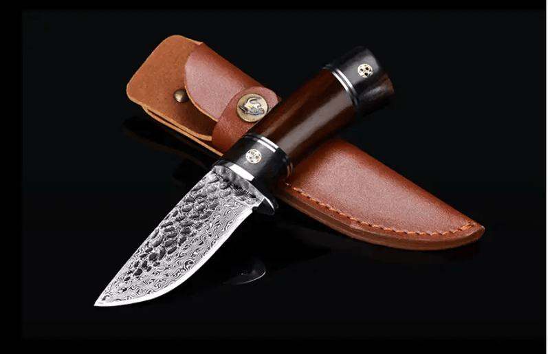 Damascus Steel Tactical Knife — Sandalwood Handle | Fixed Blade Outdoor & Survival – view 6