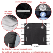 Caravan Front Towing Cover Tough 600D Protector LED Light Reflective Strips – view 2