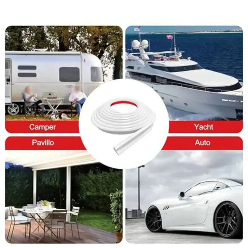 Camper Van Gutter Rain Guard – J Shape Drip Stop PVC Rain Gutter (5m) – view 6