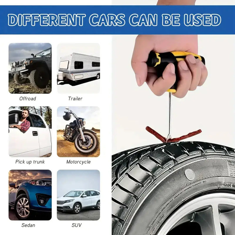Habicare HBC Car Tyre Repair Kit with Durable Strips & Super Glue Car Tyre Repair Kit with Durable Strips & Super Glue
