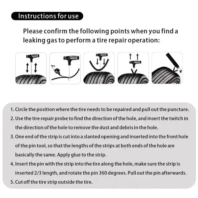 Habicare HBC Car Tyre Repair Kit with Durable Strips & Super Glue Car Tyre Repair Kit with Durable Strips & Super Glue