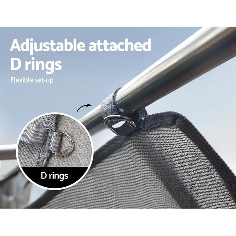 Caravan Privacy Screen Roll Out Awning 3.7X1.95M End Wall Side Sun Shade Grey – view 4