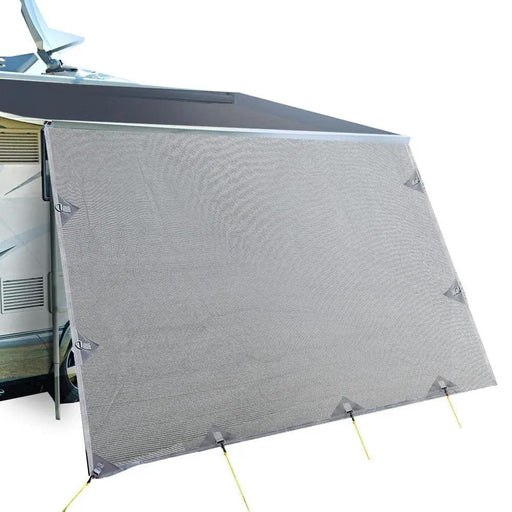 Caravan Privacy Screen Roll Out Awning 3.7X1.95M End Wall Side Sun Shade Grey – view 1