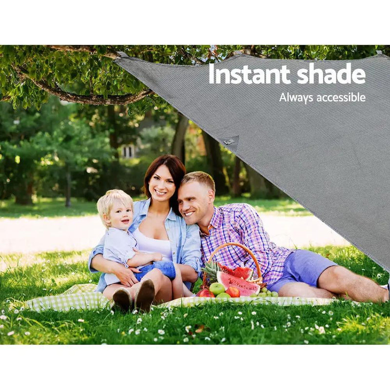 Caravan Privacy Screen Roll Out Awning 3.7X1.95M End Wall Side Sun Shade Grey – view 6