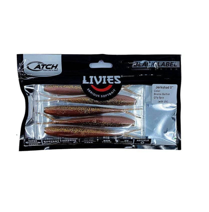 Catch Catch Black Label Livies Catch Black Label Livies pk 4x7" Bronze Baitfish Catch Black Label Livies Bronze Baitfish 4x7