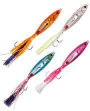 Catch 200 gram BetaBug Ballistic Blue (Blue Silver) fishing lures in vibrant colors and strong hooks.