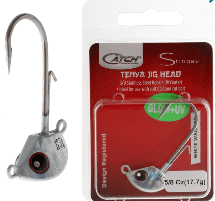 Catch Stingaz Tenya Jig Head with Assist Hook 3/8oz White Warrior – view 1