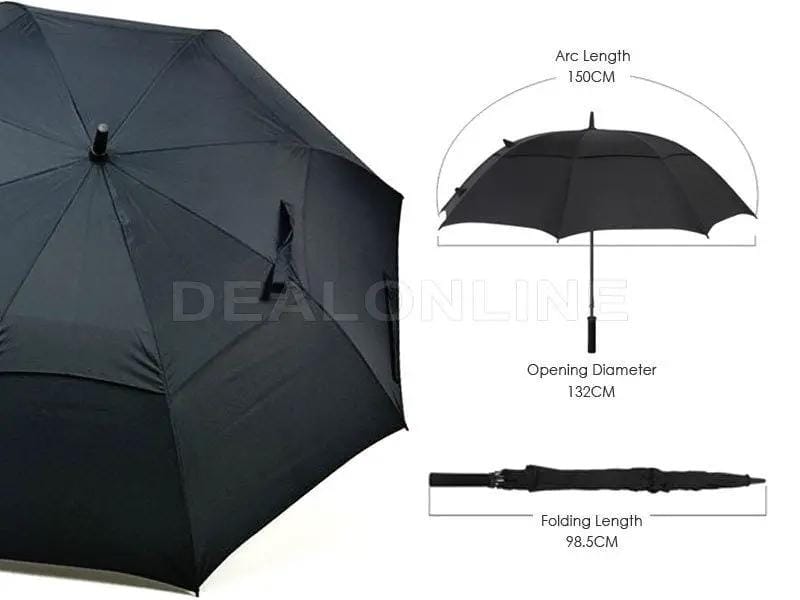 Navy Double-Canopy Umbrella Windproof 150CM Large Auto-Open +Cover – view 3