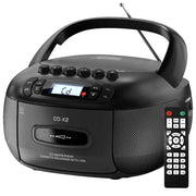 Habicare SS CD Cassette Boombox with Bluetooth & Radio (Red & Black) CD Cassette Boombox with Bluetooth & Radio (Red & Black)