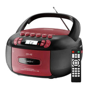 Habicare SS CD Cassette Boombox with Bluetooth & Radio (Red & Black) CD Cassette Boombox with Bluetooth & Radio (Red & Black)