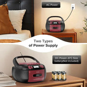 Habicare SS CD Cassette Boombox with Bluetooth & Radio (Red & Black) CD Cassette Boombox with Bluetooth & Radio (Red & Black)
