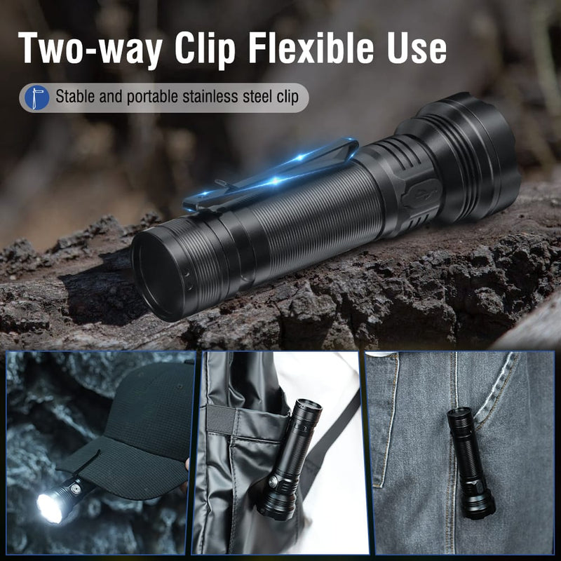 BORUIT ET28 Super Bright Led Torch Rechargeable Compact Flashlight IPX65 – view 8