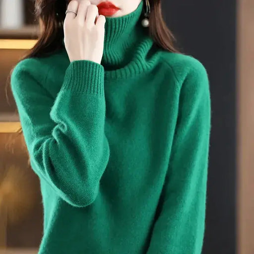 Women's 100% Merino Wool High Neck Sweater Top – view 1