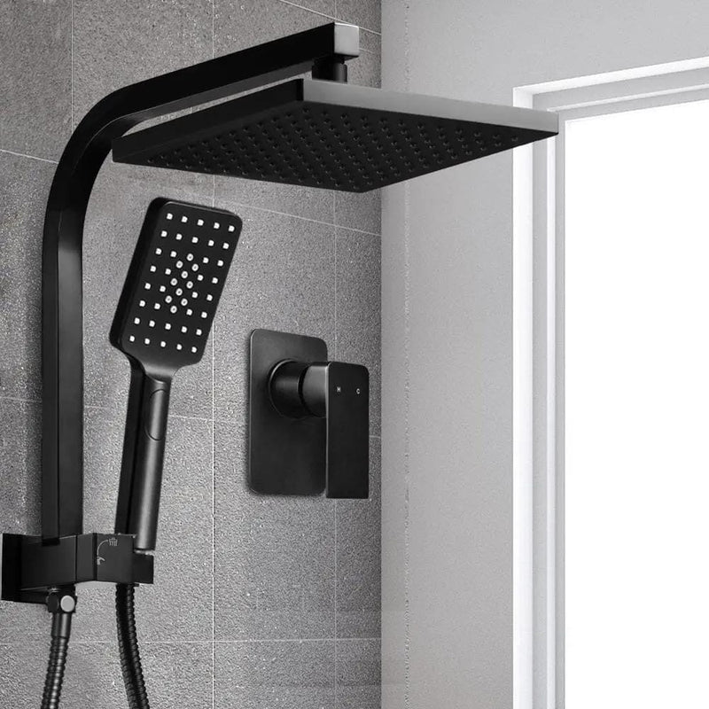Cefito 8'' Rain Shower Head Set Handheld Square High Pressure Mixer Tap Black – view 8